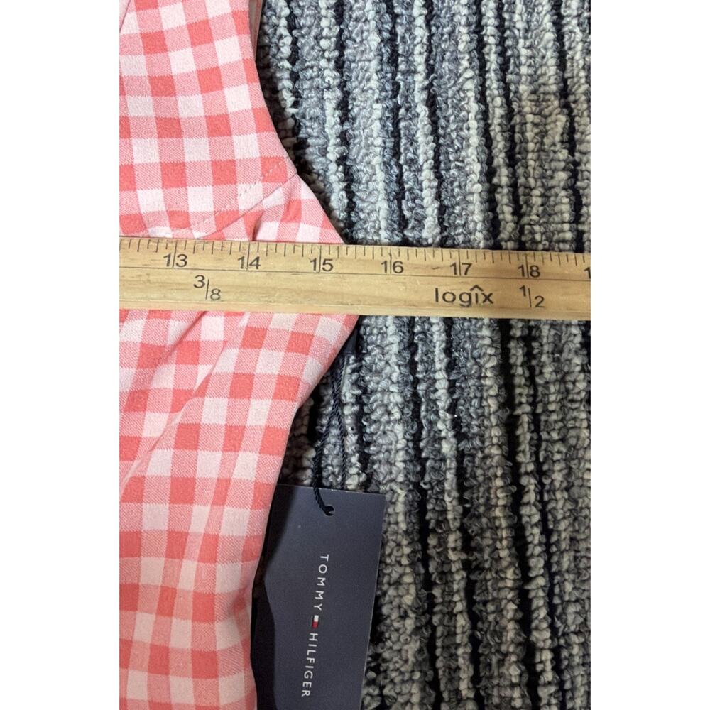Tommy Hilfiger Dress Womens 6P Petite Pink Gingham Sleeveless Fit Flare NWT - Picture 10 of 12